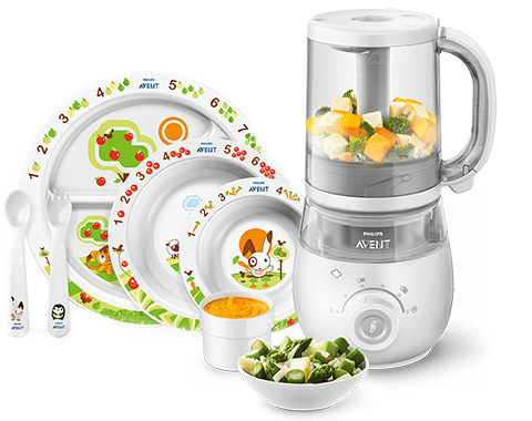 Товары для кормления малышей: прибор для приготовления детского питания и посуда Philips Avent