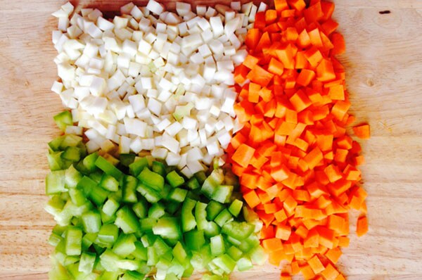English bread with vegetables