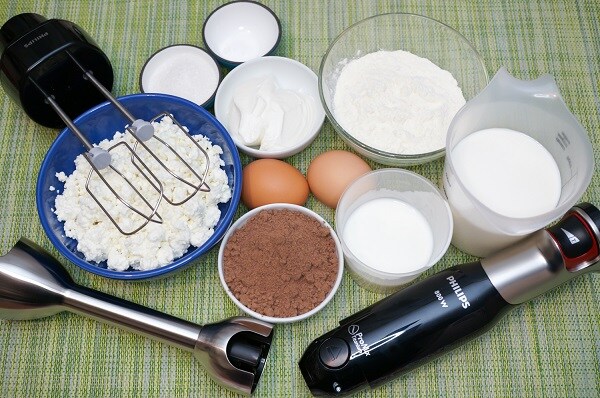 Pancakes with bird cherry flour necessities