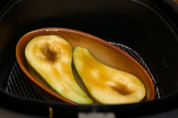 Pears baked with shrimps and brie cheese  3