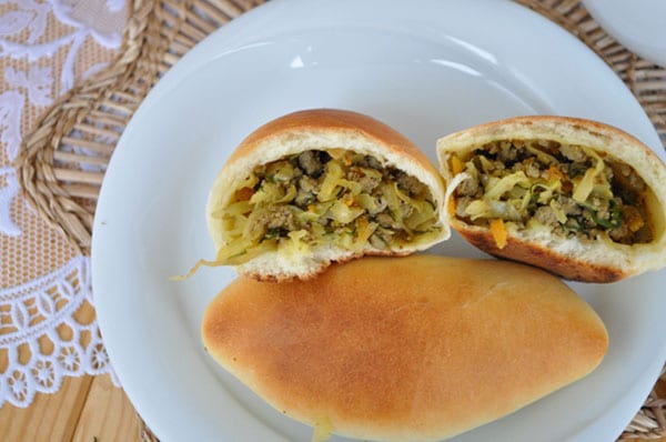 Пирожки с капустой и печенью
