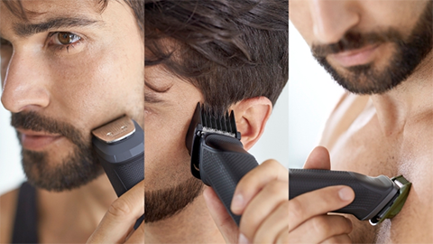 11 насадок для волос на голове, лице и теле