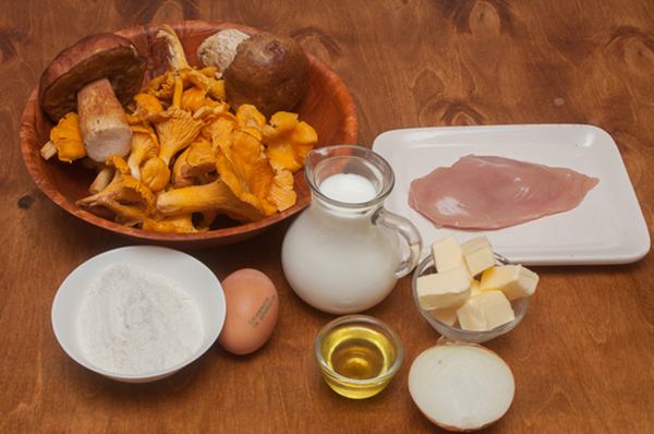 Пирог с лисичками